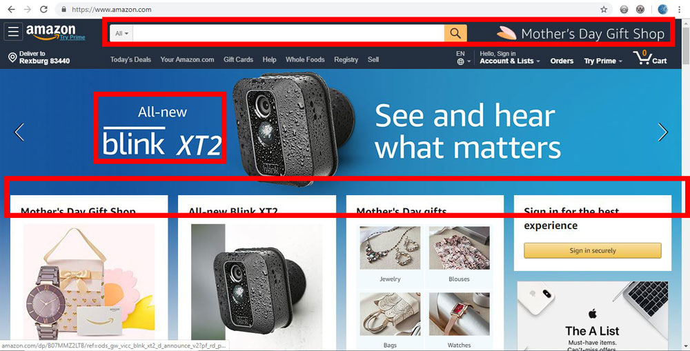 Screen shot illustrating contrast in use